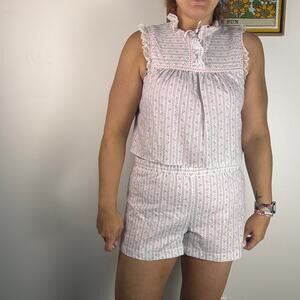 Reworked Upcycled Vintage 80s pajama matching set Small